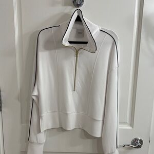 Varley White Half-Zip Top